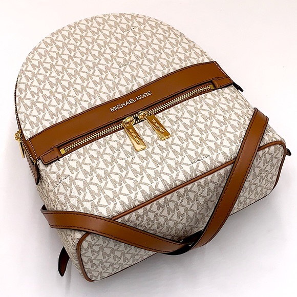 MICHAEL KORS KENLY MEDIUM BACKPACK VANILLA SIGNATURE COLOR - Picture 10 of 16